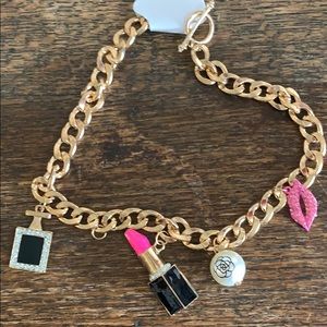 Goldtone charm necklace